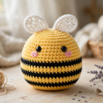 Butter-yellow ribbed crochet beanie with cream pom pom — easy crochet beanie pattern