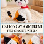 Calico cat crochet pattern - free amigurumi tutorial pin
