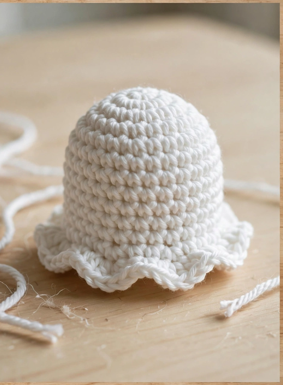 Crocheting the white ghost body in rounds for the crochet ghost pattern