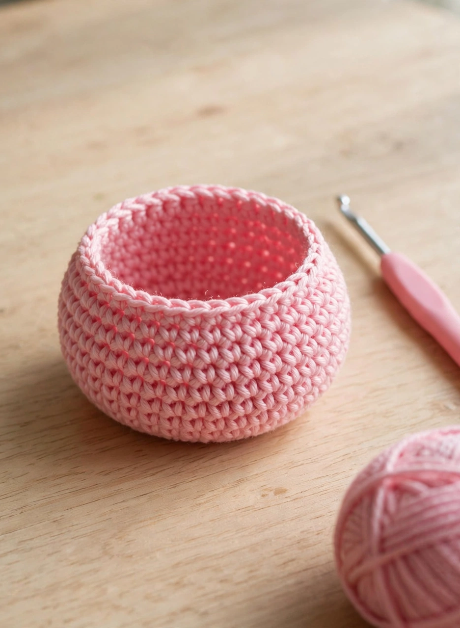 Step 2: crocheting the pink axolotl body in rounds